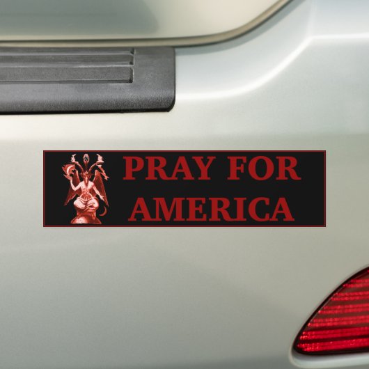 Baphomet bidt voor Amerika Bumpersticker (Op auto)