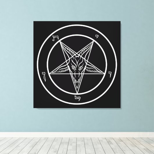 Baphomet BIG 32 "x32" Kunst op Uitgerekt Canvas (Insitu (Houten vloer))