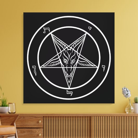Baphomet BIG 32 "x32" Kunst op Uitgerekt Canvas (Insitu (Woonkamer))
