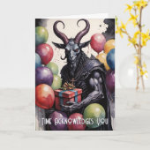 Baphomet Birthday Balloons & Gifts Gothic Kaart (Gele Bloem)