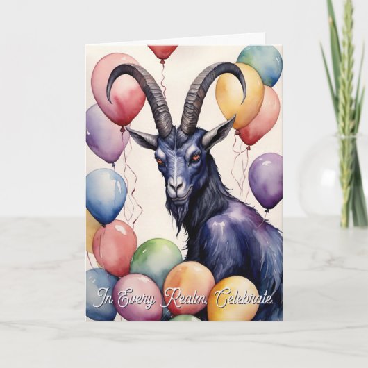 Baphomet Birthday Balloons & Gifts Gothic Kaart (Voorkant)