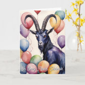 Baphomet Birthday Balloons & Gifts Gothic Kaart (Gele Bloem)