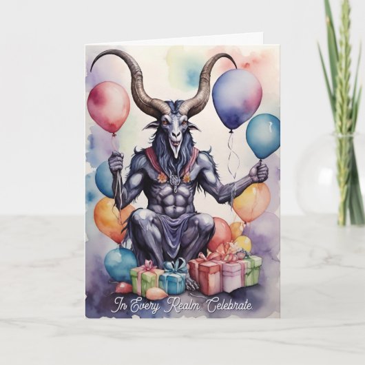 Baphomet Birthday Balloons & Gifts Gothic Kaart (Voorkant)