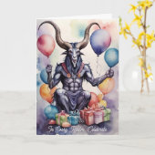 Baphomet Birthday Balloons & Gifts Gothic Kaart (Gele Bloem)