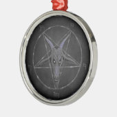 Baphomet Black en Grijze Premium Round Ornament (Links)