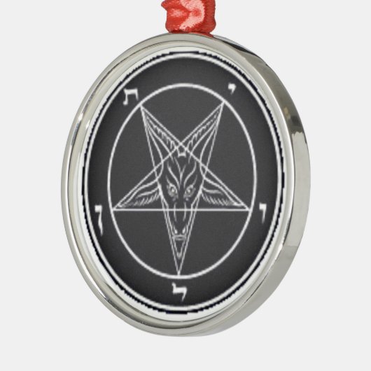 Baphomet Black en White Premium Round Ornament (Links)