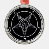 Baphomet Black en White Premium Round Ornament (Voorkant)