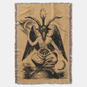 Baphomet - black print deken (Voorkant Verticaal)
