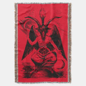 Baphomet - black print deken (Voorkant Verticaal)