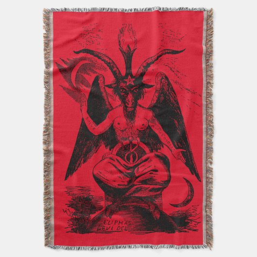 Baphomet - black print deken (Voorkant Verticaal)