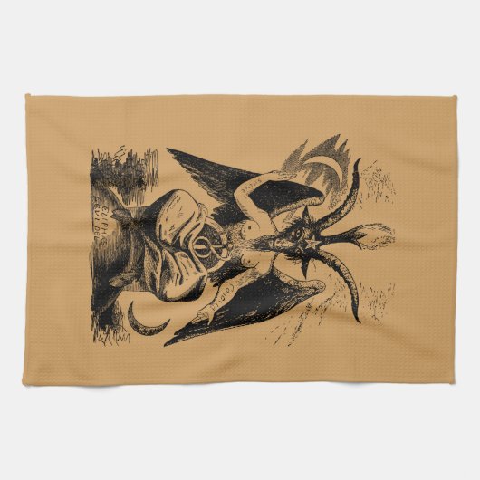 Baphomet - black print theedoek (Horizontaal)