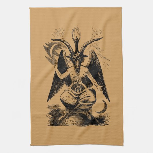 Baphomet - black print theedoek (Verticaal)