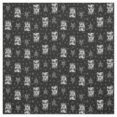 Baphomet Bone Pentagrams occult Gothic Fabric Stof (Swatch)