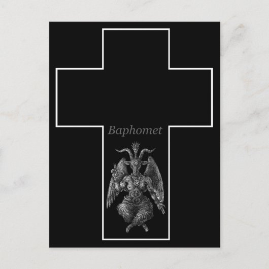 Baphomet Cross Briefkaart (Voorkant)