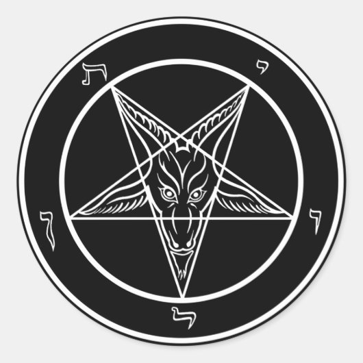 Baphomet Decals Ronde Sticker (Voorkant)