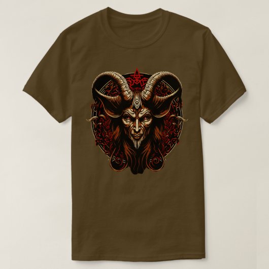 Baphomet Demon Satanic Gothic Lucifer T-shirt (Design voorkant)