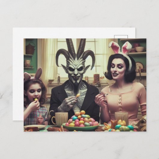 Baphomet Donker Pasen Horror Briefkaart (Voorkant / Achterkant)