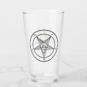 Baphomet en Anton LaVey Sigil Glass Glas (Voorkant)