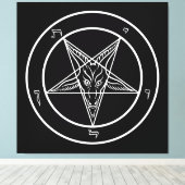 Baphomet ENORME 40 "x40" Art on Stretched Canvass Canvas Afdruk (Insitu (Houten vloer))