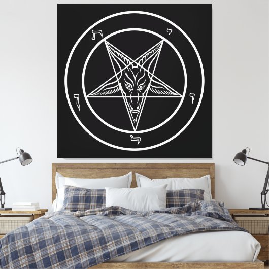 Baphomet ENORME 40 "x40" Art on Stretched Canvass Canvas Afdruk (Insitu (Slaapkamer))