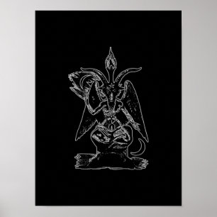 Baphomet Goat Satan Black Magic Lucifer Occult Poster