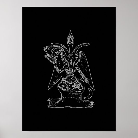 Baphomet Goat Satan Black Magic Lucifer Occult Poster (Voorkant)