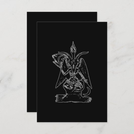 Baphomet Goat Satan Black Magic Lucifer Occult RSVP Kaartje (Voorkant / Achterkant)