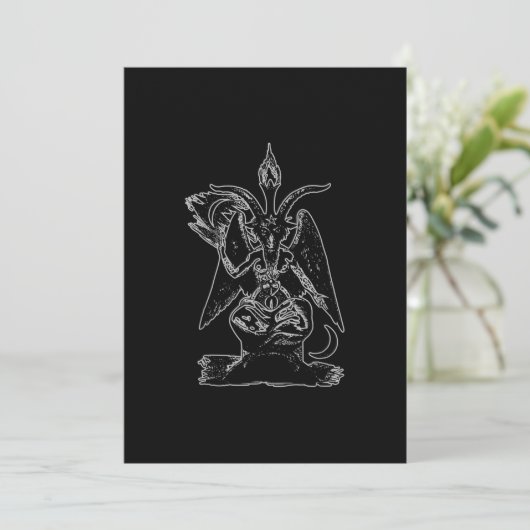 Baphomet Goat Satan Black Magic Lucifer Occult Save The Date (Staand voorkant)