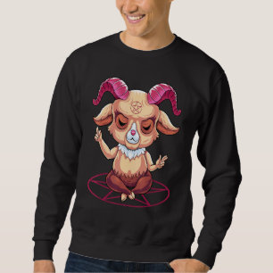 Baphomet Gothic Goat Satanist Pentagram Gothic Bla Trui