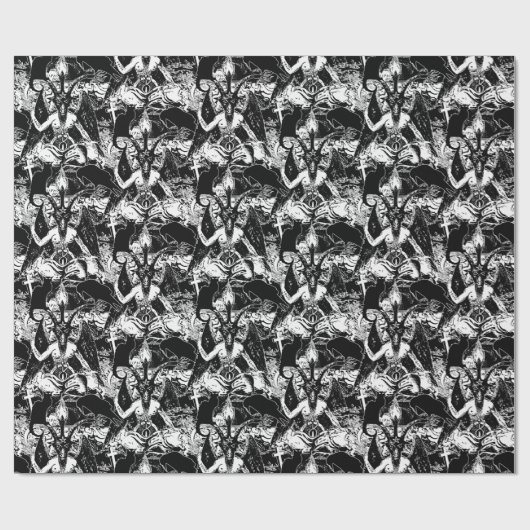 Baphomet Gothic Ravens and Cats Cadeaupapier (Vlak)