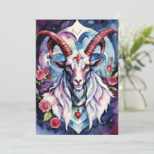 Baphomet Gothic Valentine's Day Every Realm Feestdagenkaart (Staand voorkant)
