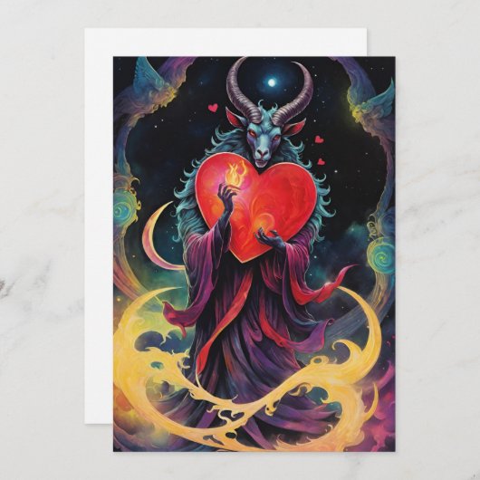 Baphomet Gothic Valentine's Day Every Realm Feestdagenkaart (Voorkant / Achterkant)
