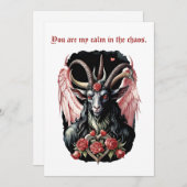 Baphomet Gothic Valentine's Day Guitar Chaos Feestdagenkaart (Voorkant / Achterkant)