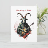 Baphomet Gothic Valentine's Day Guitar Tune Feestdagenkaart (Staand voorkant)