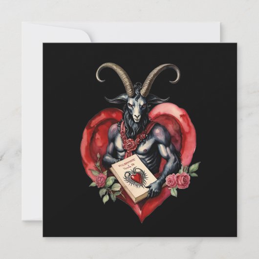 Baphomet Gothic Valentine's Day Love Feestdagenkaart (Voorkant)