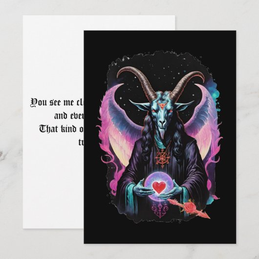 Baphomet Gothic Valentine's Day Love Feestdagenkaart (Voorkant / Achterkant)