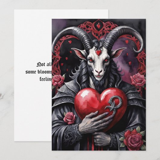 Baphomet Gothic Valentine's Day Love Feestdagenkaart (Voorkant / Achterkant)
