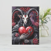 Baphomet Gothic Valentine's Day Love Feestdagenkaart (Staand voorkant)