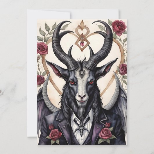 Baphomet Gothic Valentine's Day Love Feestdagenkaart (Voorkant)