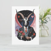 Baphomet Gothic Valentine's Day Love Feestdagenkaart (Staand voorkant)