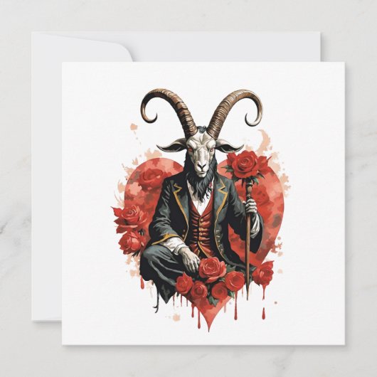 Baphomet Gothic Valentine's Day Love Feestdagenkaart (Voorkant)