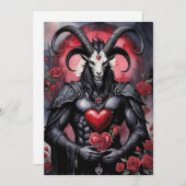 Baphomet Gothic Valentine's Day Love Feestdagenkaart (Voorkant / Achterkant)