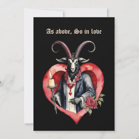 Baphomet Gotische Valentijnsdag Als Boven Feestdagenkaart (Voorkant)