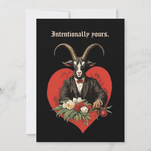 Baphomet gotische Valentijnsdag intentie Feestdagenkaart (Voorkant)