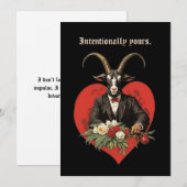 Baphomet gotische Valentijnsdag intentie Feestdagenkaart (Voorkant / Achterkant)