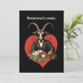 Baphomet gotische Valentijnsdag intentie Feestdagenkaart (Staand voorkant)