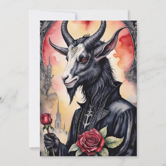 Baphomet Gotische Valentijnsdag Liefde Feestdagenkaart (Voorkant)