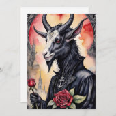 Baphomet Gotische Valentijnsdag Liefde Feestdagenkaart (Voorkant / Achterkant)