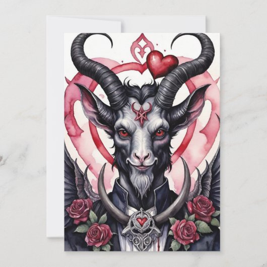 Baphomet gotische Valentijnsdag liefde Feestdagenkaart (Voorkant)