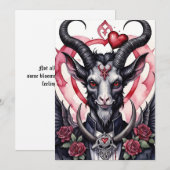 Baphomet gotische Valentijnsdag liefde Feestdagenkaart (Voorkant / Achterkant)